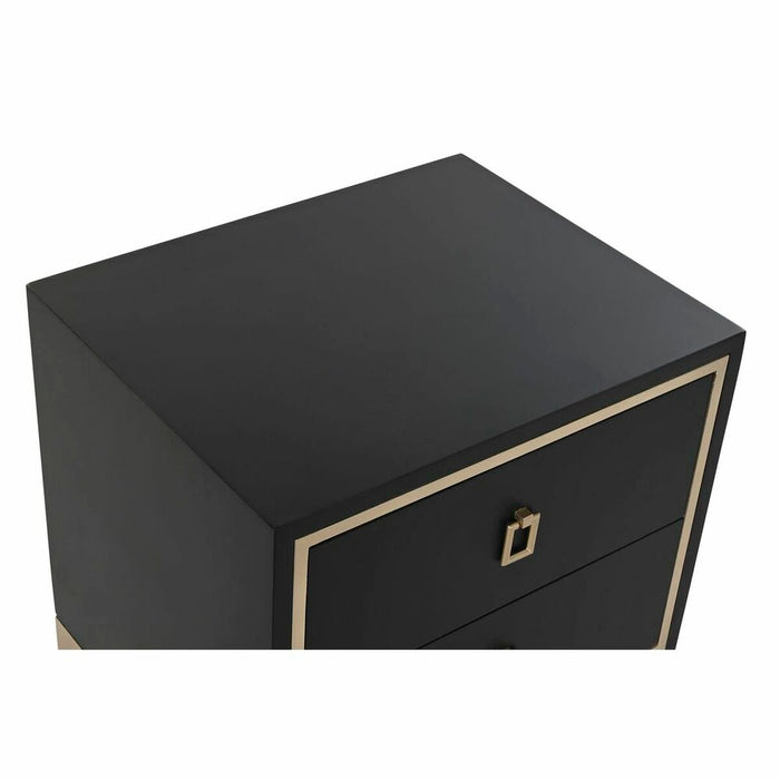 Noptieră DKD Home Decor Negru Multicolor Auriu* Lemn Metal 30 x 40 cm 50 x 40 x 53 cm