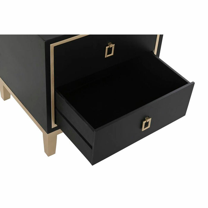 Noptieră DKD Home Decor Negru Multicolor Auriu* Lemn Metal 30 x 40 cm 50 x 40 x 53 cm