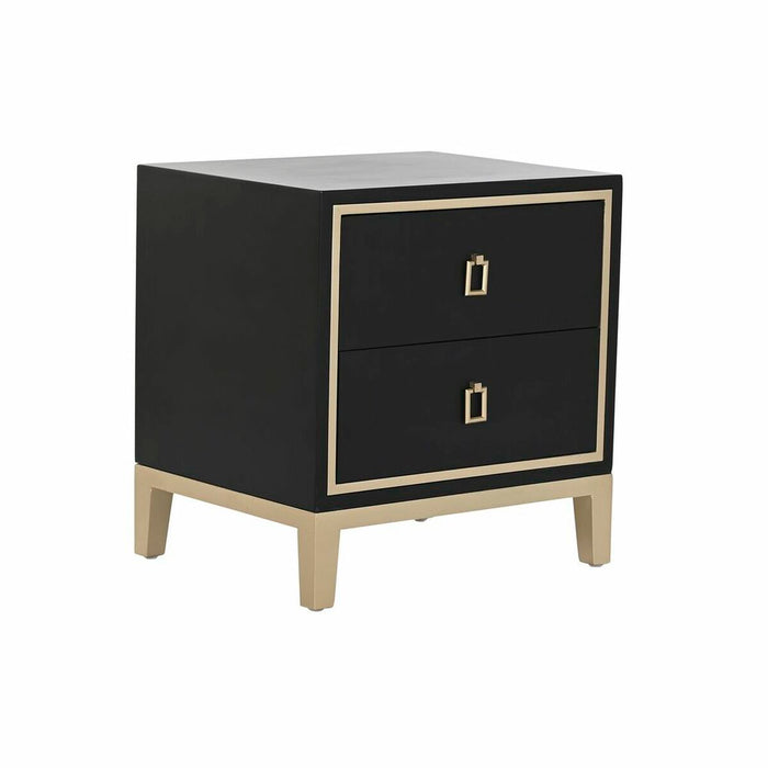 Noptieră DKD Home Decor Negru Multicolor Auriu* Lemn Metal 30 x 40 cm 50 x 40 x 53 cm