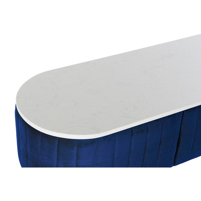 Consolă DKD Home Decor Albastru Alb Multicolor Auriu* Metal Marmură 30 x 40 cm 120 x 35 x 80 cm