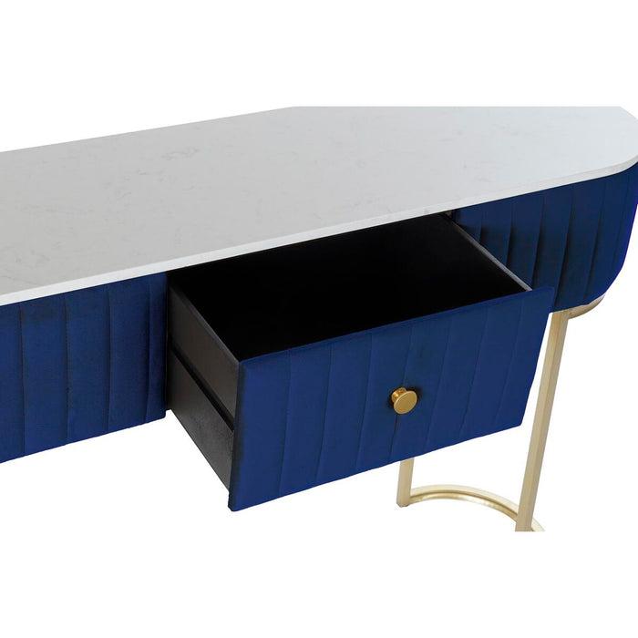 Consolă DKD Home Decor Albastru Alb Multicolor Auriu* Metal Marmură 30 x 40 cm 120 x 35 x 80 cm