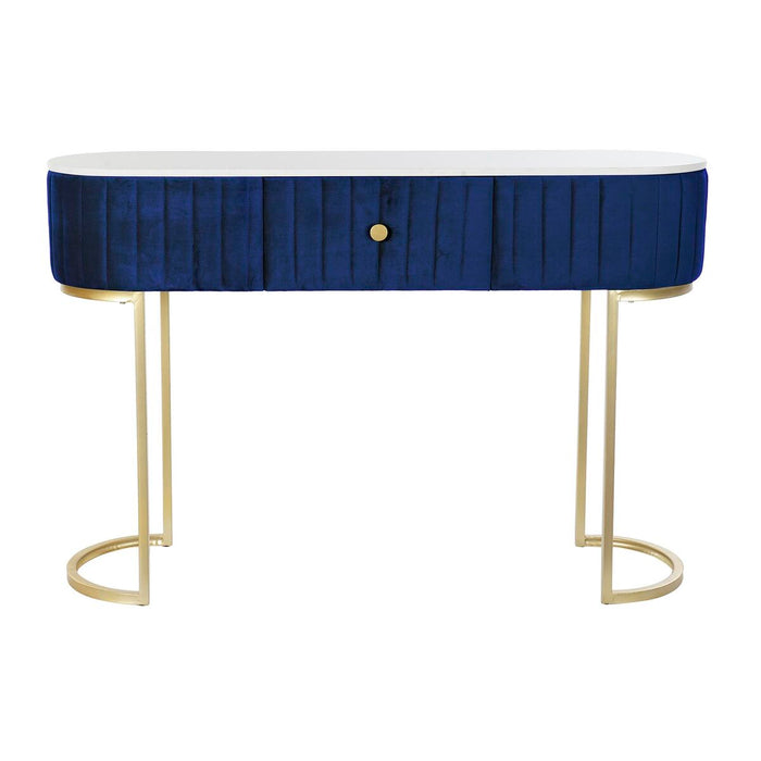 Consolă DKD Home Decor Albastru Alb Multicolor Auriu* Metal Marmură 30 x 40 cm 120 x 35 x 80 cm