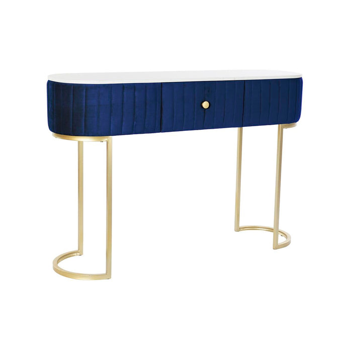 Consolă DKD Home Decor Albastru Alb Multicolor Auriu* Metal Marmură 30 x 40 cm 120 x 35 x 80 cm