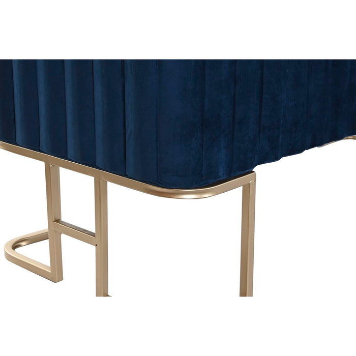Banchetă DKD Home Decor   Albastru Metal Кадифе (110 x 40 x 47 cm)