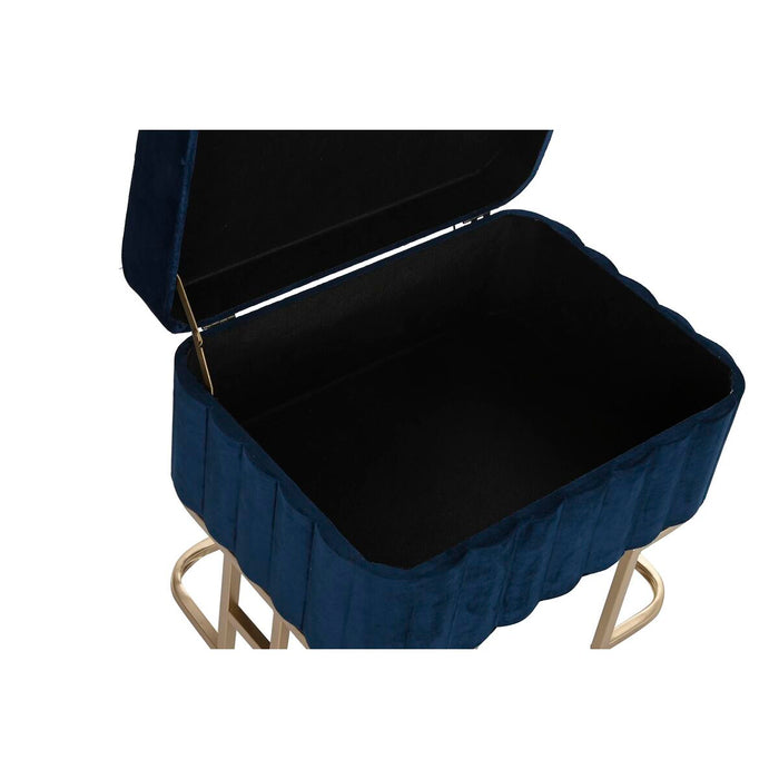 Banchetă DKD Home Decor   Albastru Metal Кадифе (110 x 40 x 47 cm)