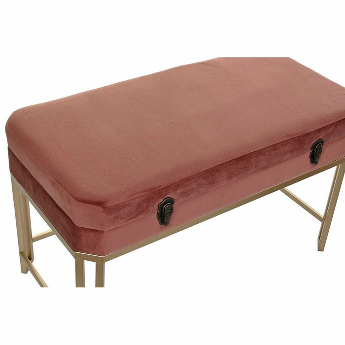 Banchetă DKD Home Decor   Roz Auriu* Metal Кадифе (80 x 40 x 47 cm)