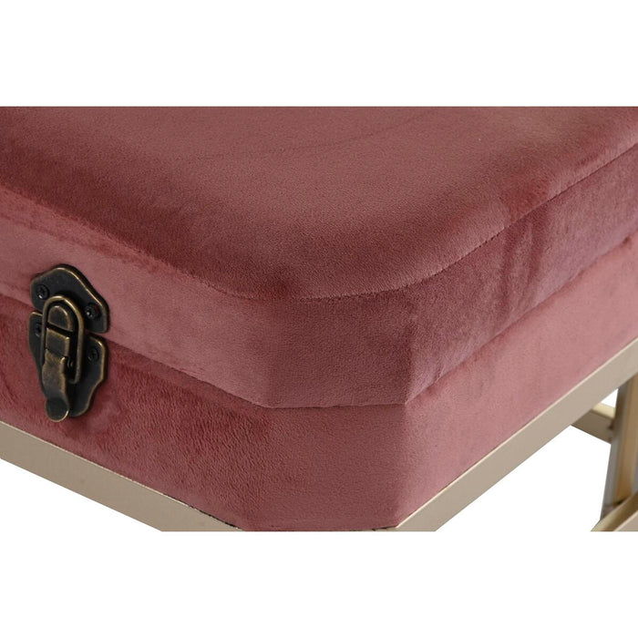 Banchetă DKD Home Decor   Roz Auriu* Metal Кадифе (80 x 40 x 47 cm)
