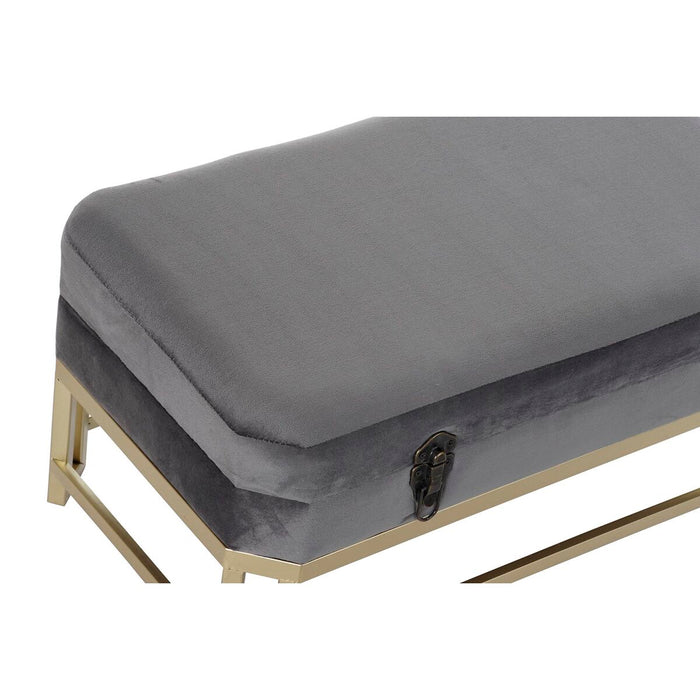 Banchetă DKD Home Decor   Gri Auriu* Metal Кадифе (80 x 40 x 47 cm)