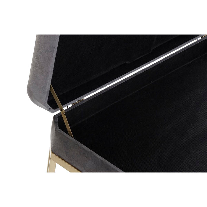 Banchetă DKD Home Decor   Gri Auriu* Metal Кадифе (80 x 40 x 47 cm)