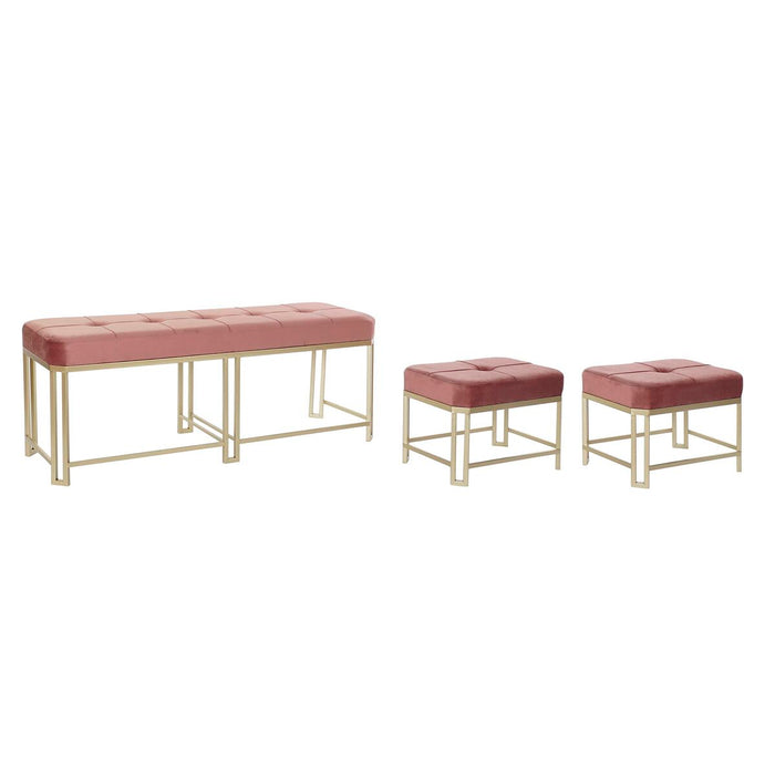 Banchetă DKD Home Decor   Roz Metal Кадифе (120 x 40 x 46 cm)