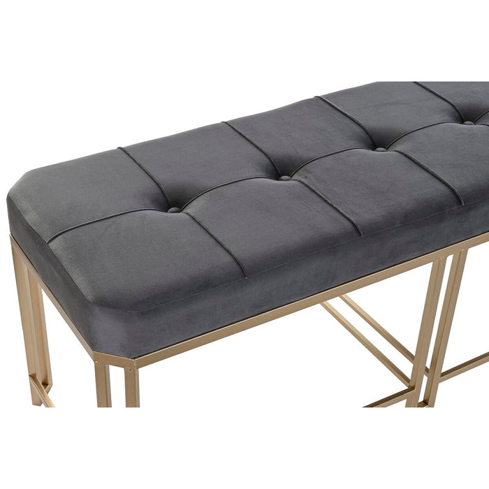 Banchetă DKD Home Decor   Gri Metal Кадифе (120 x 40 x 47 cm)
