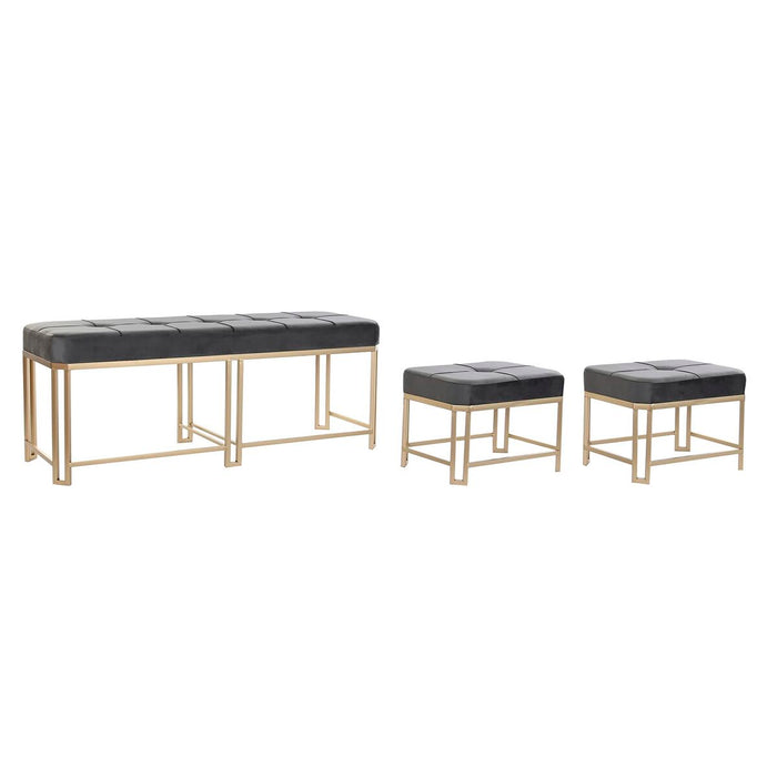 Banchetă DKD Home Decor   Gri Metal Кадифе (120 x 40 x 47 cm)