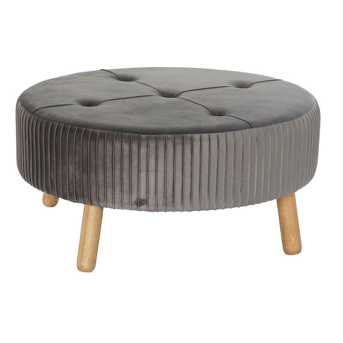 Suport pentru Picioare DKD Home Decor 80 x 80 x 38 cm Scandi Gri Lemn Кадифе Gri închis Velvet