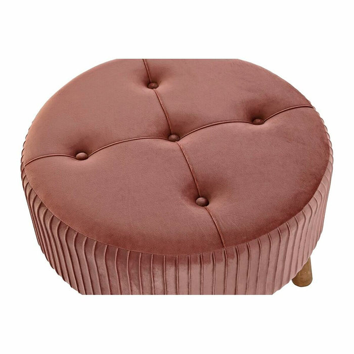 Suport pentru Picioare DKD Home Decor Natural Lemn Кадифе Roz deschis (61 x 61 x 38 cm)