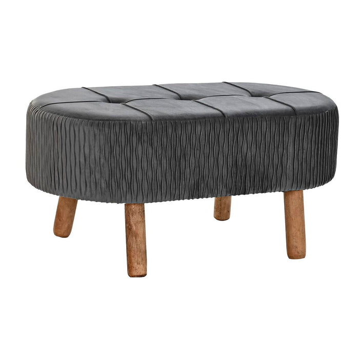Banchetă DKD Home Decor   Gri Natural Gri închis Lemn 80 x 46 x 38 cm