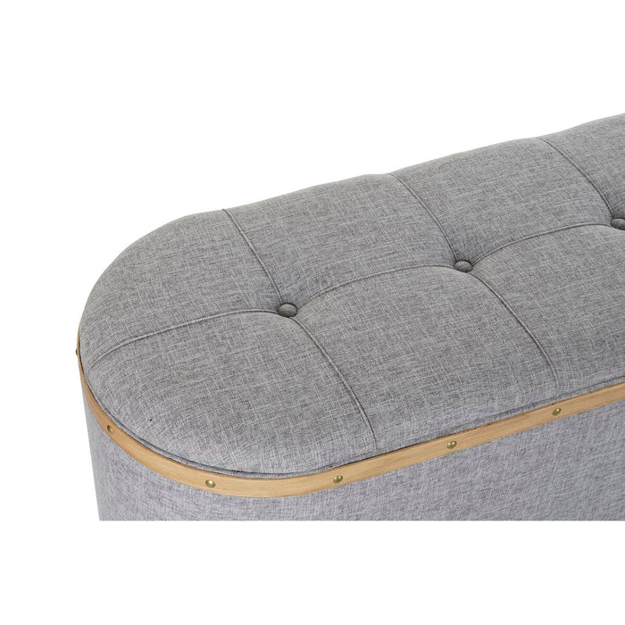 Banchetă DKD Home Decor   Gri Lemn Poliester (120 x 45 x 43 cm)