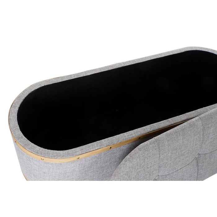 Banchetă DKD Home Decor   Gri Lemn Poliester (120 x 45 x 43 cm)