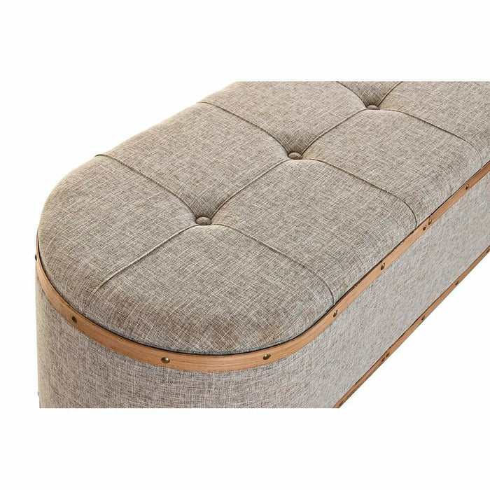 Banchetă DKD Home Decor   Bej Natural Lemn Metal Plastic 30 x 40 cm 120 x 44 x 43 cm