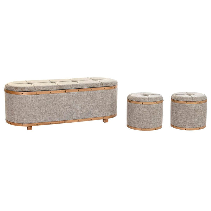 Banchetă DKD Home Decor   Bej Natural Lemn Metal Plastic 30 x 40 cm 120 x 44 x 43 cm