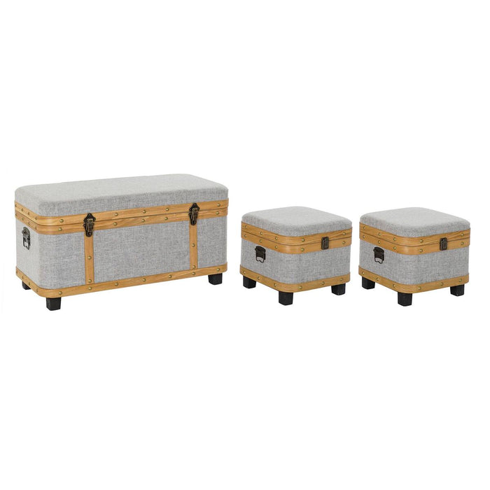 Set de Cufere DKD Home Decor 80 x 42 x 42 cm Lemn Poliester
