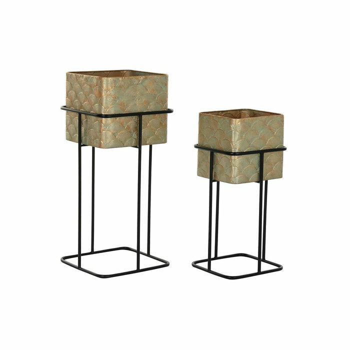 Set de jardiniere DKD Home Decor Metal 34 x 34 x 76 cm (2 Unități)