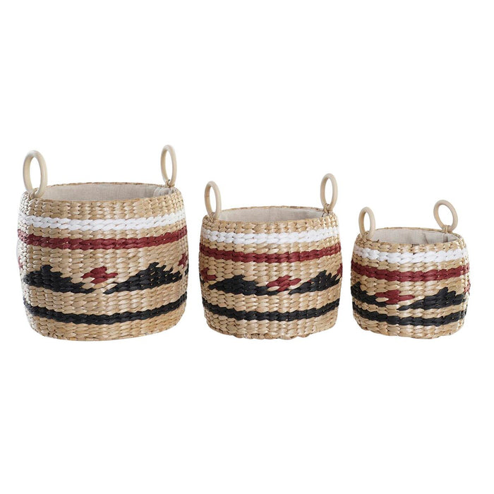 Set de Coșuri DKD Home Decor Fibră naturală (30 x 30 x 25 cm)