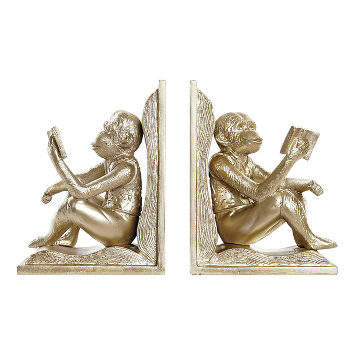 Zarážka DKD Home Decor Șampanie 13 x 12 x 17,5 cm Rășină Colonial Maimuță
