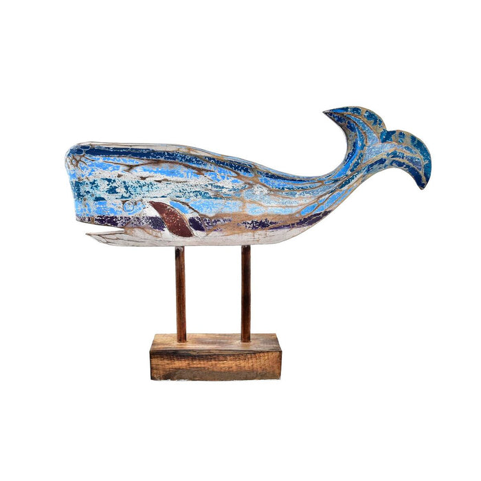 Figură Decorativă DKD Home Decor 40 x 10 x 30 cm Albastru Maro Balenă