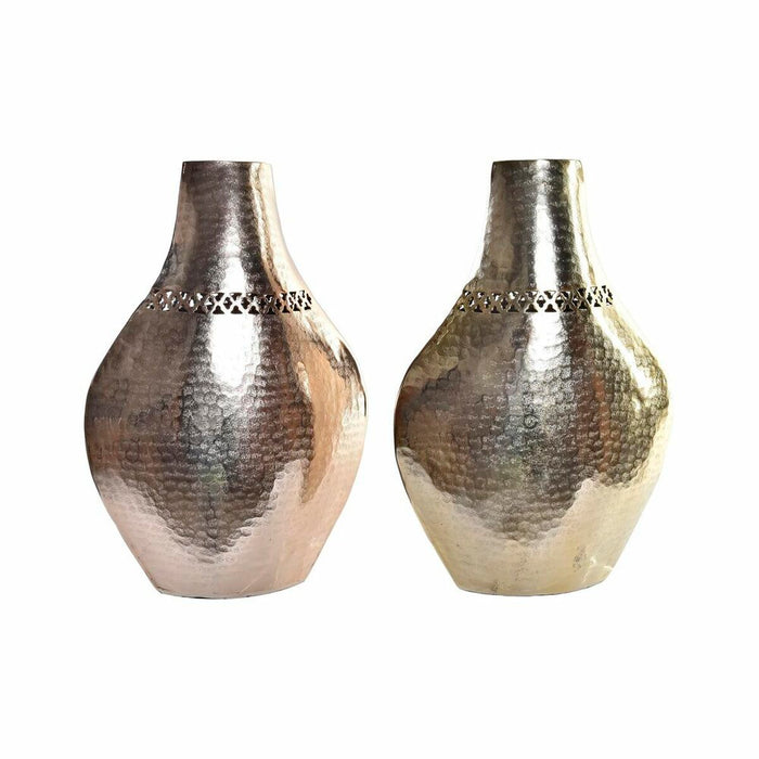 Vază DKD Home Decor Cupru 28 x 11 x 41 cm Auriu* Aluminiu Arab Tăierea (2 Unități)