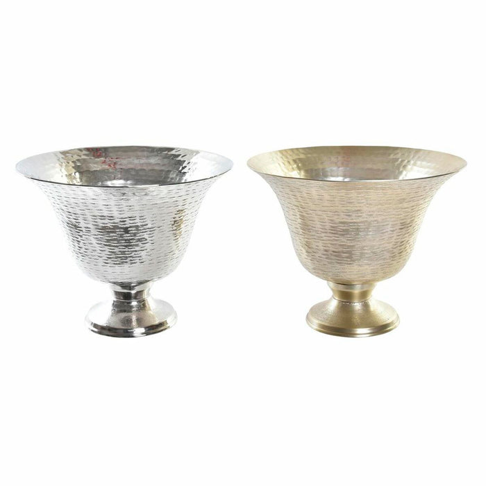 Vază DKD Home Decor Auriu* Pahar Șampanie Argintiu Aluminiu 30 x 30 x 23 cm Modern (2 Unități)