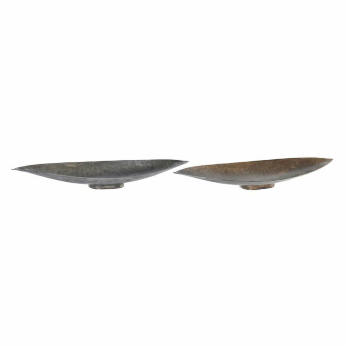 Decorațiune pentru Centrul Mesei DKD Home Decor 62 x 15 x 8 cm Finisaj învechit Argintiu Auriu* Loft (2 Unități)