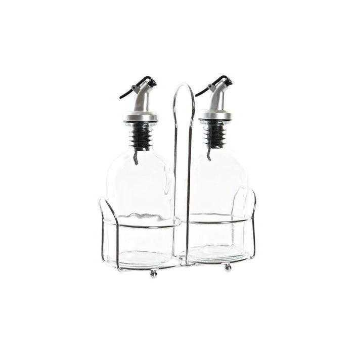 Dispenser pentru Ulei DKD Home Decor Dispenser pentru Oțet Transparent Metal Geam (2 Unități) (2 pcs)