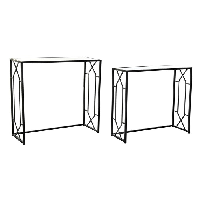 Consolă DKD Home Decor Negru Metal Geam 82 x 32 x 76 cm
