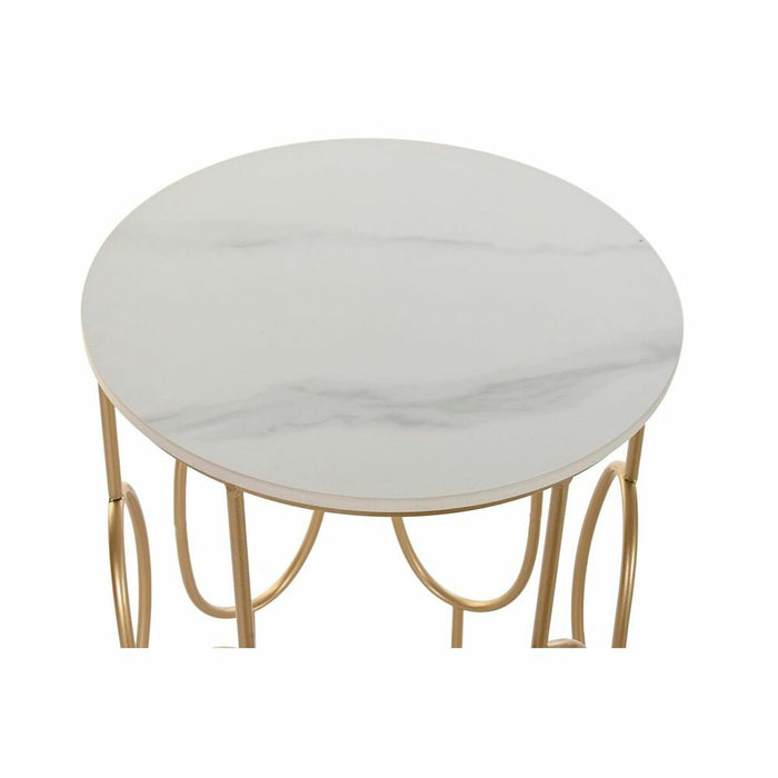 Set de 2 Măsuțe DKD Home Decor Alb Auriu* 38 x 38 x 60 cm