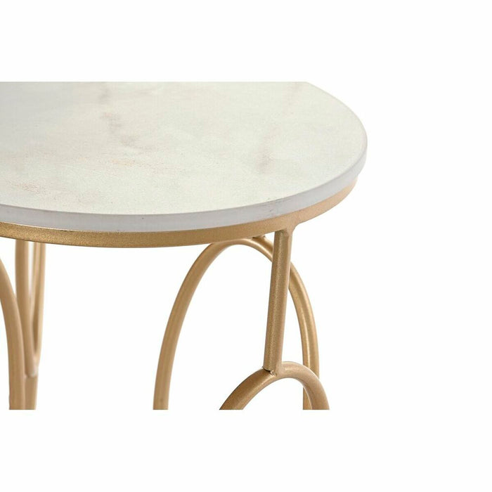 Set de 2 Măsuțe DKD Home Decor Alb Auriu* 38 x 38 x 60 cm