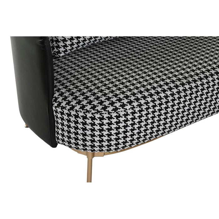 Canapea DKD Home Decor Alb Negru Auriu* Metal Plastic Model imprimat pe un material, reprezentând un "v" întors Modern 130 x 80