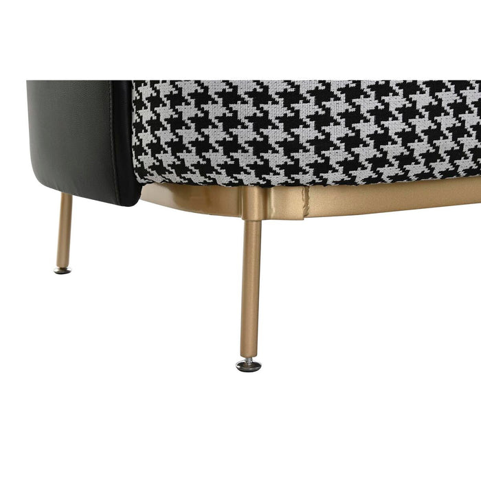 Canapea DKD Home Decor Alb Negru Auriu* Metal Plastic Model imprimat pe un material, reprezentând un "v" întors Modern 130 x 80