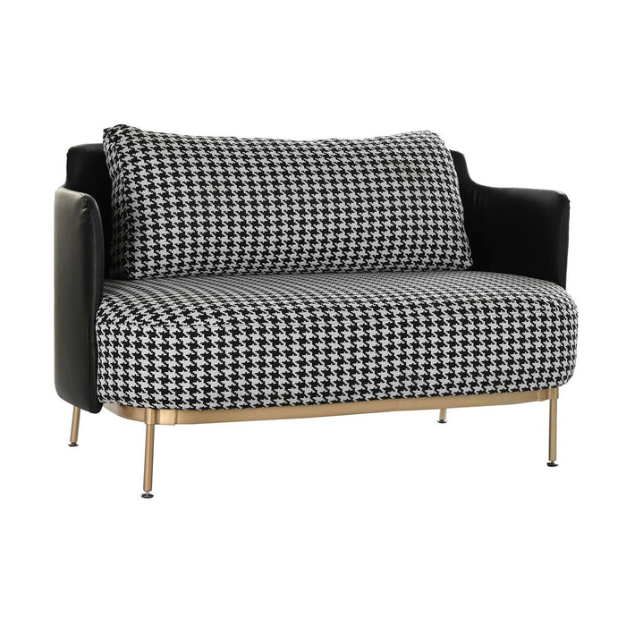 Canapea DKD Home Decor Alb Negru Auriu* Metal Plastic Model imprimat pe un material, reprezentând un "v" întors Modern 130 x 80