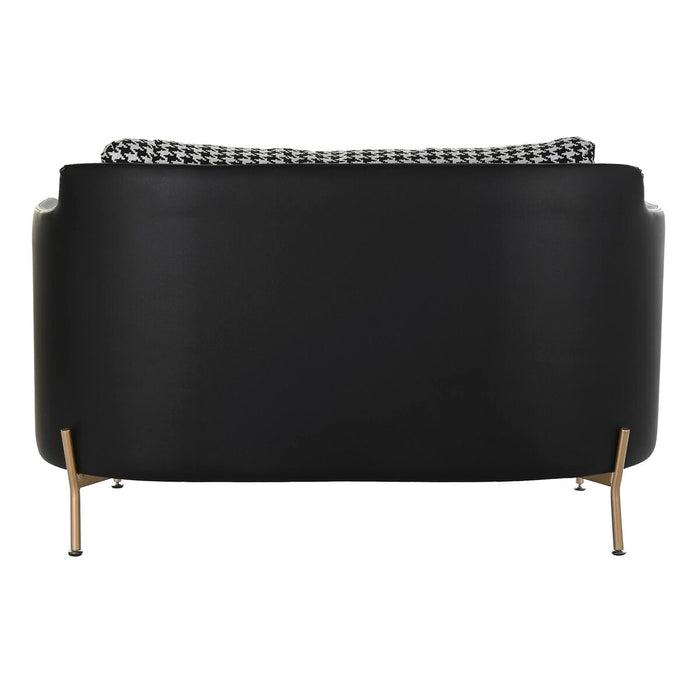 Canapea DKD Home Decor Alb Negru Auriu* Metal Plastic Model imprimat pe un material, reprezentând un "v" întors Modern 130 x 80