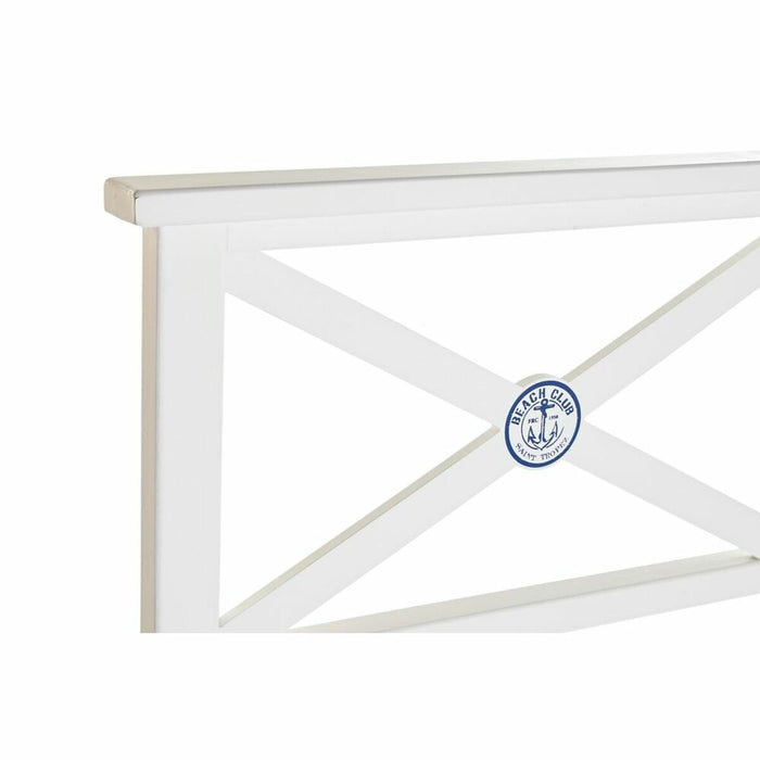 Tăblie de Pat DKD Home Decor 180 x 6 x 120 cm Albastru Lemn Alb