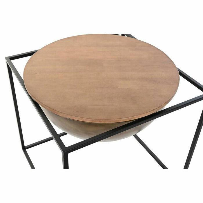 Masa laterală DKD Home Decor Maro Negru Lemn Metal 64 x 64 x 62,5 cm