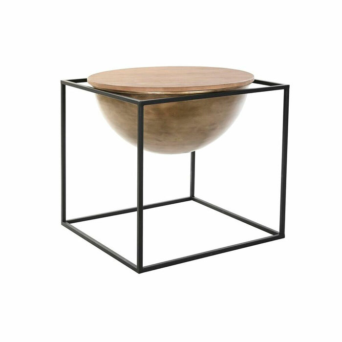 Masa laterală DKD Home Decor Maro Negru Lemn Metal 64 x 64 x 62,5 cm