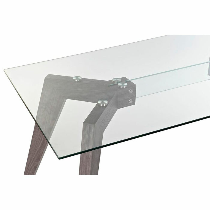 Masă de Sufragerie DKD Home Decor Geam Gri Transparent Lemn MDF (160 x 90 x 75 cm)