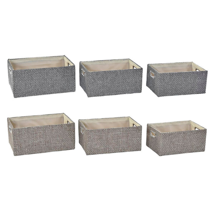 Set de Coșuri DKD Home Decor 40,5 x 28 x 18 cm Poliester (2 Unități)