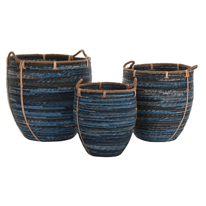 Set de Coșuri DKD Home Decor Bleumarin 56 x 56 x 60 cm