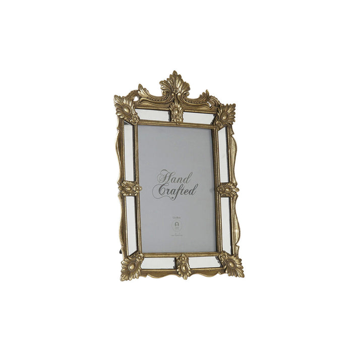 Ramă Foto DKD Home Decor Șampanie Metal Rășină Geam Oglindă Shabby Chic 30 x 40 cm 18,7 x 2 x 27,7 cm