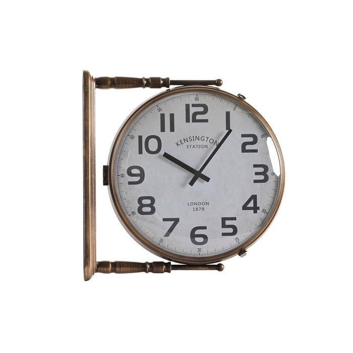 Ceas de Perete DKD Home Decor Geam Auriu* Alb Fier (36 x 9 x 38 cm)
