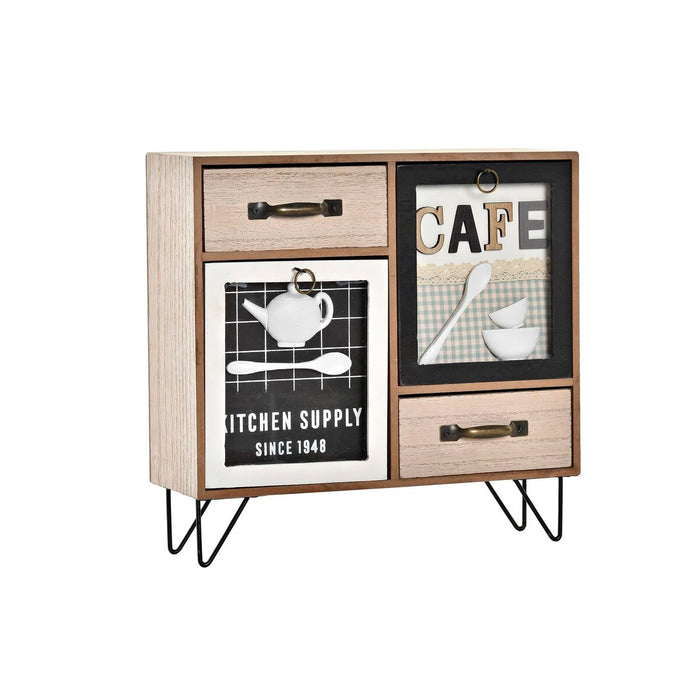 Organizator multifuncțional DKD Home Decor Metal Geam Lemn MDF 30 x 10 x 29 cm Bucătărie