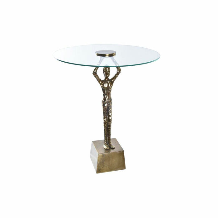 Masa laterală DKD Home Decor Geam Auriu* Aluminiu 46 x 46 x 57 cm