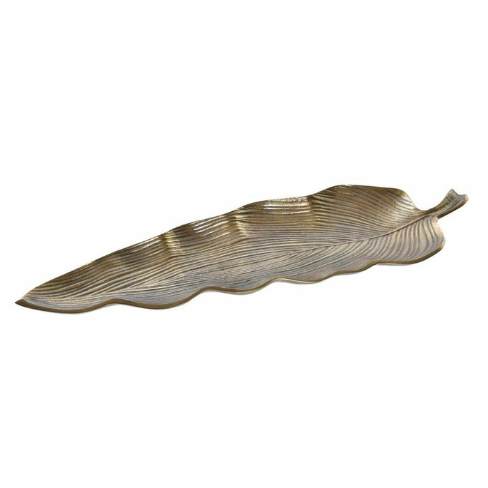 Decorațiune pentru Centrul Mesei DKD Home Decor Auriu* Aluminiu Frunza a unei plante (76 x 25 x 5 cm)
